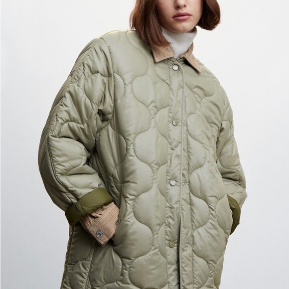 Mango Olive Quilted Women's Jacket - Picture 1 of 2
